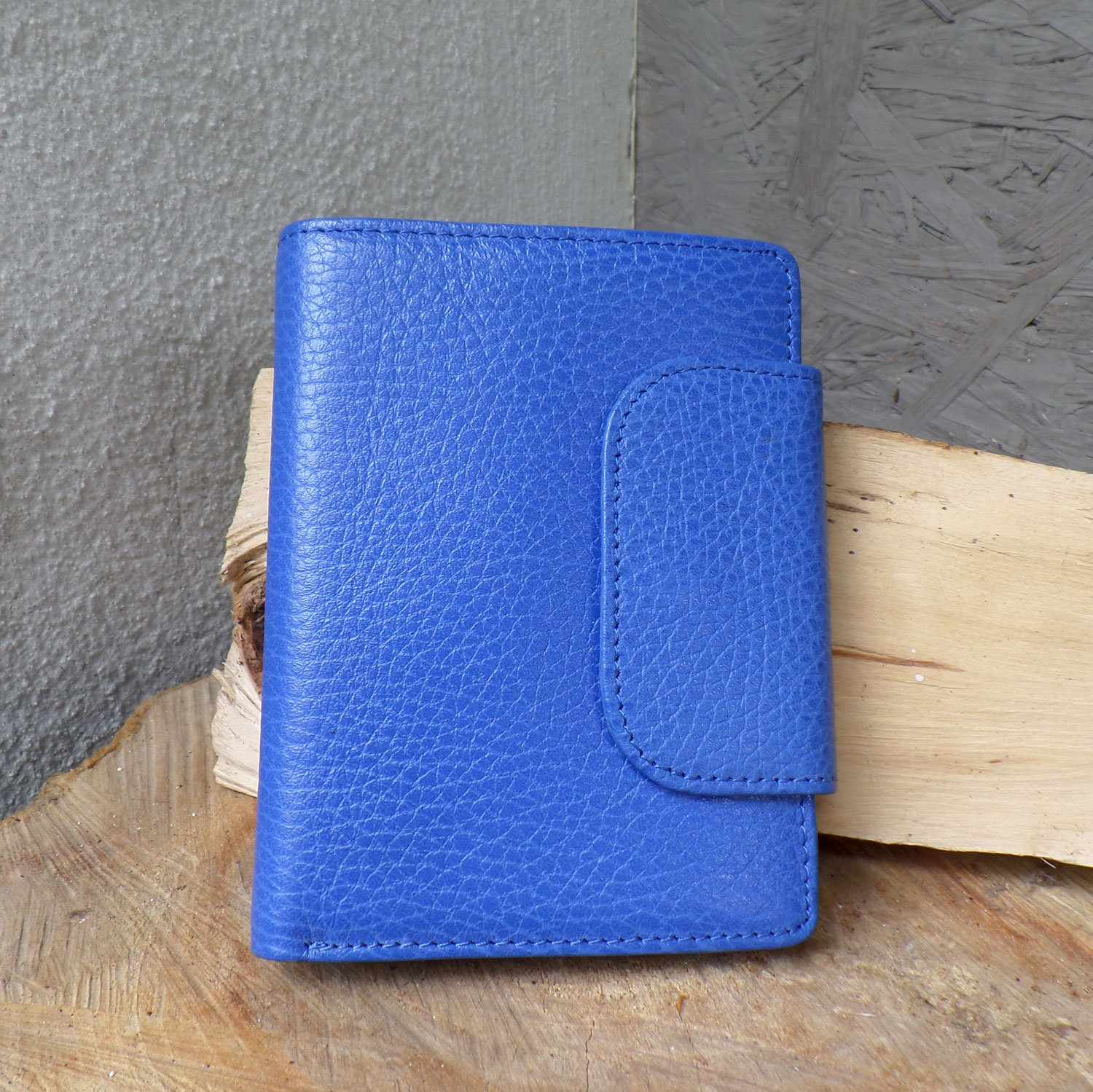 Kleines Portemonnaie Leder blau